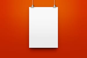 Image Hanging Poster Mockup on Red Background