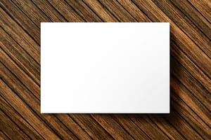 Image Horizontal Paper Mockup on Wood Background