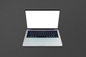 Image Laptop Mockup on Black Textured Background