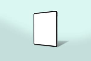 Image Light iPad Pro Mockup Stand on Seagreen Background