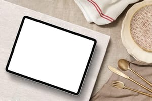 Image Minimal iPad Pro Mockup on Dining Table