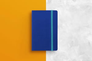 Image Notebook Cover Mockup Orange Marble