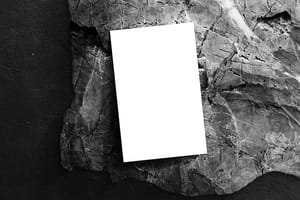 Image Paper Mockup on Black Rock Surface