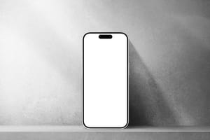 Image Realistic iPhone Mockup on Wall