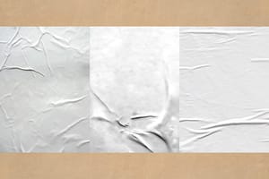 Image Triple Glued Poster Mockup on Beige Wall Texture