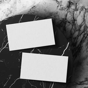 Image Two Business Card On Marble Surface Mockup