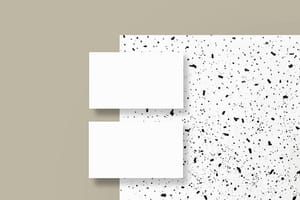 Image Two Business Card On Speckled Paper Texture Mockup