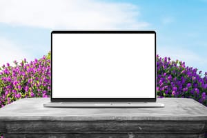 Image iMac Mockup on Lavender Garden Background