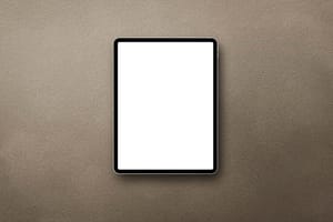 Image iPad Mockup on Brown Leather Surface