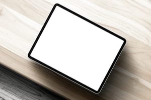 Image iPad Mockup on Wooden Surface Background