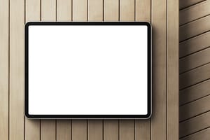 Image iPad Pro Mockup Wood Background