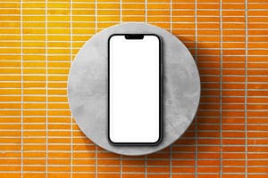 Image iPhone 13 Pro Mockup on Brick Background