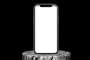 Image iPhone 13 Pro Mockup on Marble Podium With Black Background