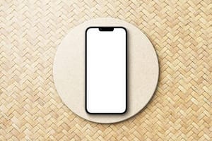 Image iPhone 13 Pro Mockup on Rattan Woven Background