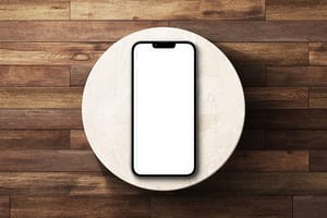 Image iPhone 13 Pro Mockup on Wood Background Texture