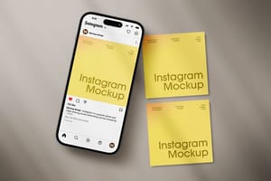 Photoshop Instagram Mockup With Realistic Shadow