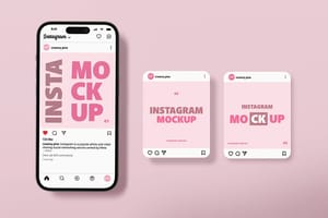 Photoshop Light Pink Instagram Mockup