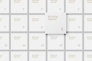 Photoshop Lot Of Minimal White Square Mockup