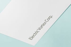 Photoshop Minimal Electric Vortex Corp Paper Logo Mockup