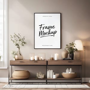 Photoshop Natural Cozy Interior Frame Mockup