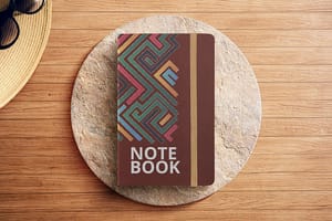 Photoshop Note Book Mockup with Caput Mortuum Color on Podium Background