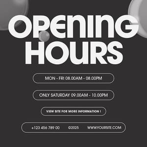 Photoshop Opening Hours Fashion Instagram Post