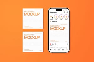 Photoshop Orange Instagram Mockup