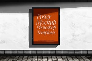 Photoshop Outdoor Frame Poster Mockup on Street