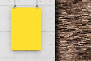 PNG Branding Paper On Brick Mockup