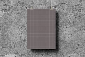 PNG Poster Mockup Concrete Background