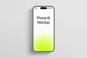 Phone 15 Pro Mockup On Gray Background