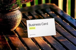 Photoshop Business Card Mockup on Classic Desk