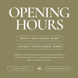 Photoshop Opening Hours Beauty Instagram Post