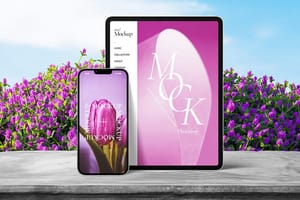 Photoshop Purple Tulip Mobile Phone and Tablet Device Mockup