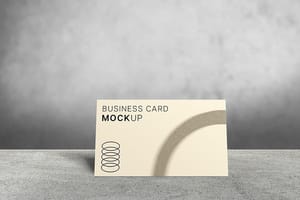 Photoshop Realistic Business Card Mockup With Rough Wall Background