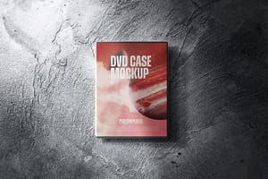 Photoshop Realistic DVD Case Mockup on Wall Texture