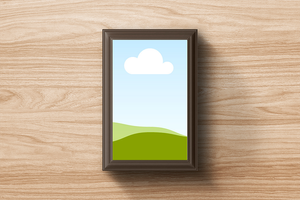 Canva Realistic Frame Mockup on Wooden Texture