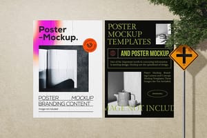 Photoshop Realistic Outdoor Street Poster Mockup