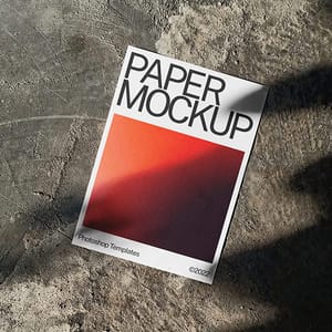 Photoshop Realistic Paper Mockup with Natural Shadow Overlay