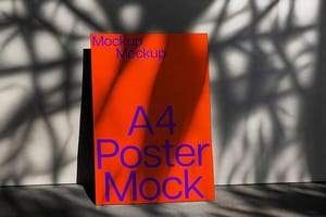 Photoshop Red A4 Poster Mockup