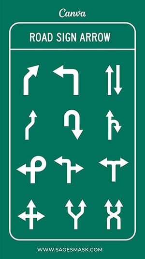 Canva Road Sign Arrow Elements