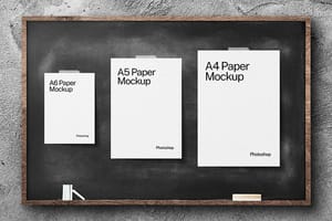 Photoshop Size Set of White Paper Mockup