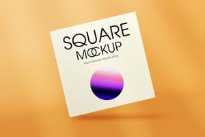 Photoshop Square Mockup On Orange Background