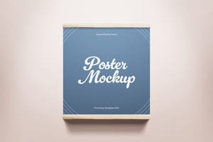 Photoshop Square Wooden Frame Canvas Mockup