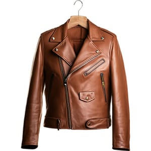 Sticker Leather Jacket Brown 1