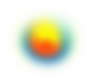 Sticker Yellow, Orange, and Cyan Round Gradient