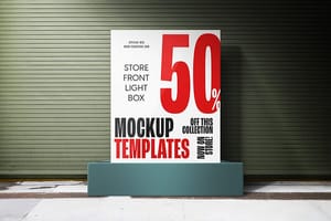 Photoshop Store Front Light Box Mockup on Market