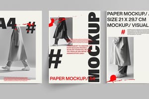 Photoshop Triple Scene Paper Mockup