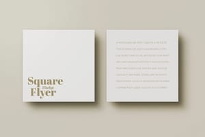 Photoshop Two Brand Minimal Square Flyer Postcard Mockup