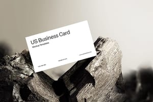 Photoshop US Business Card Mockup on Stone with Photography Shot